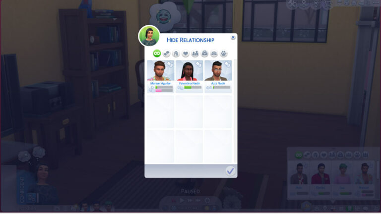 Hiding Relationships with Multiple Sims