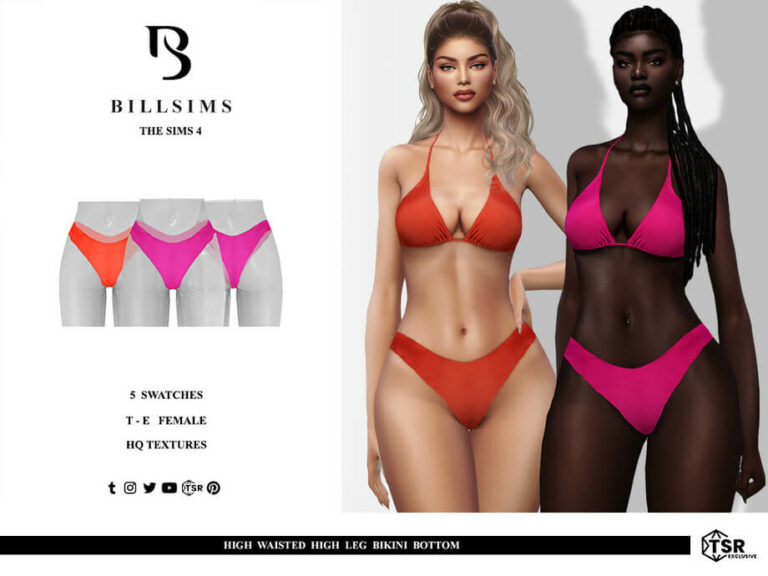 High Waisted High Leg Bikini Bottom