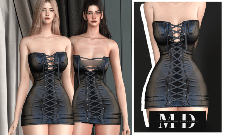 Elvira leather mini dress