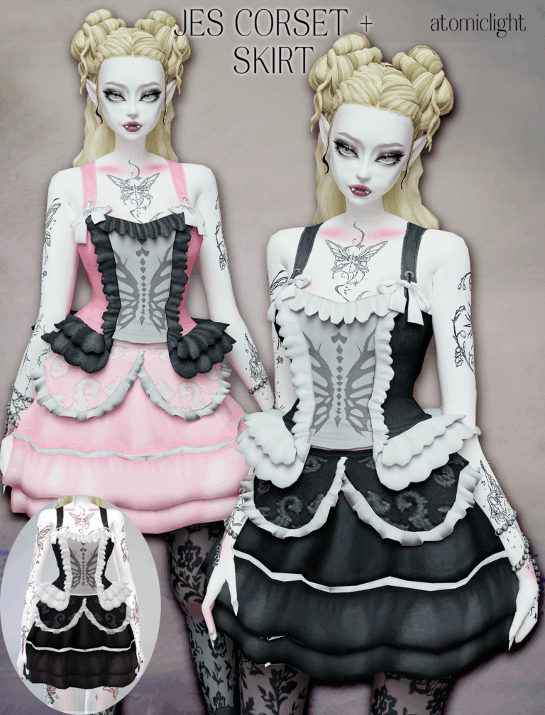 Jes set maxis match corset and skirt
