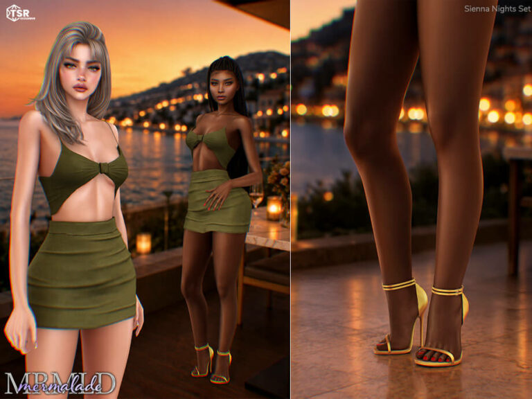 Sienna Nights Set – Cutout Top, Mini Skirt & Heels