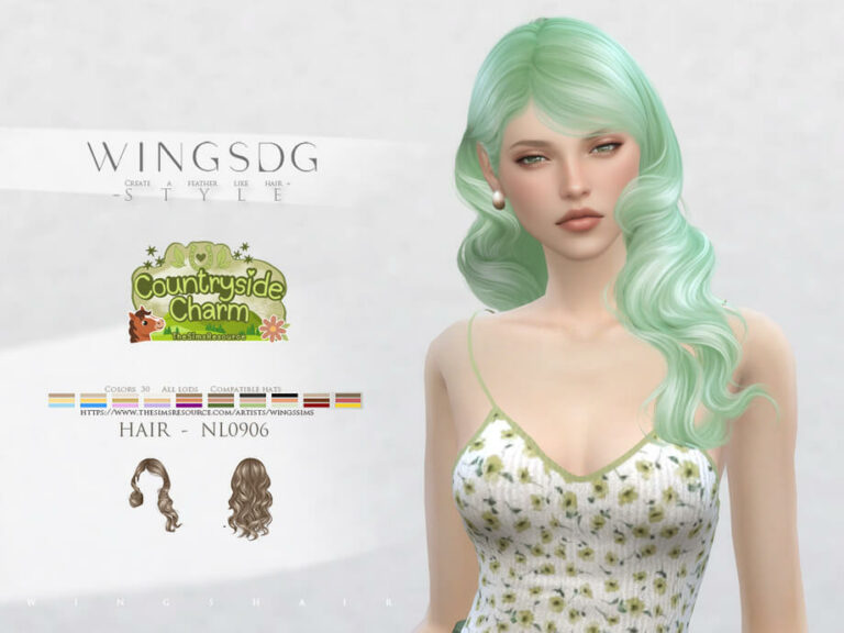 WINGS HAIR-Unilateral long curly hair